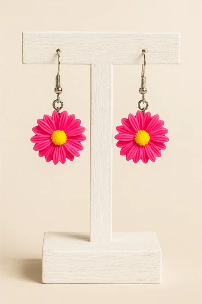 Boucles d’oreilles fleurs rose