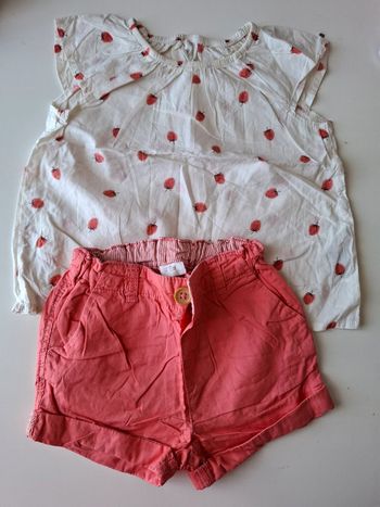 Ensemble haut + short H&M taille 12 mois