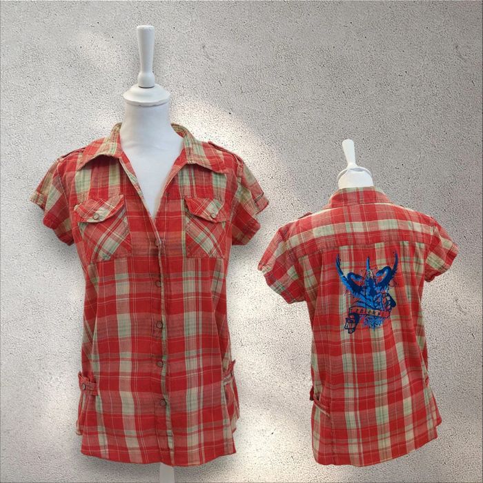 Chemise manches courtes en coton ajustable imprimé dans le dos taille L