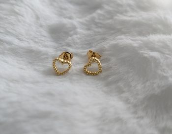 Boucle d'oreille plaquée or coeur