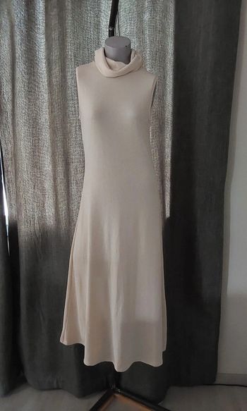 Robe longue sans manche crème Mango T 38