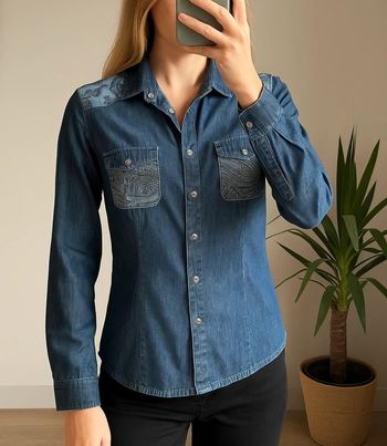 Chemise en jean motif cachemire The Kooples taille XS