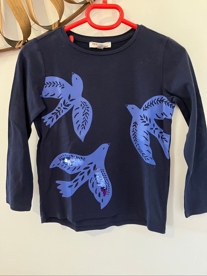 Haut bleu marine oiseaux 6 ans DPAM - photo numéro 2