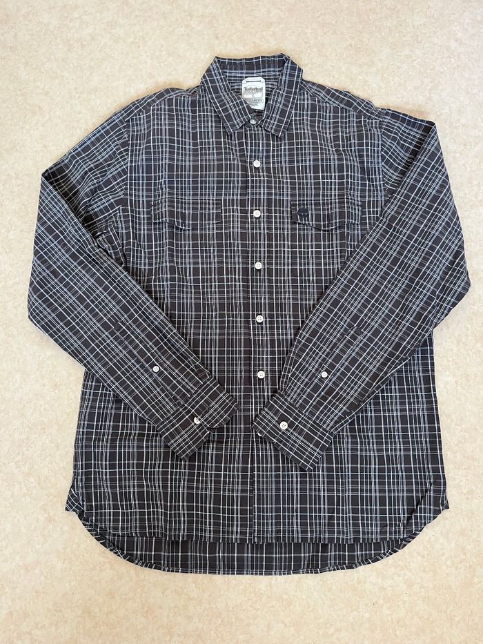 Chemise homme timberland M en très bon état Regular fit Marron gris