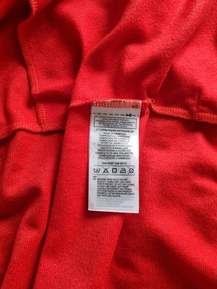 Veste zippé Adidas rouge, 11/12 ans Enfant - photo numéro 6
