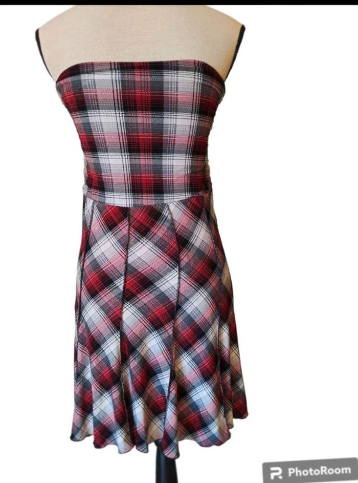 Robe été bustier tartan fluide 36 - photo numéro 2