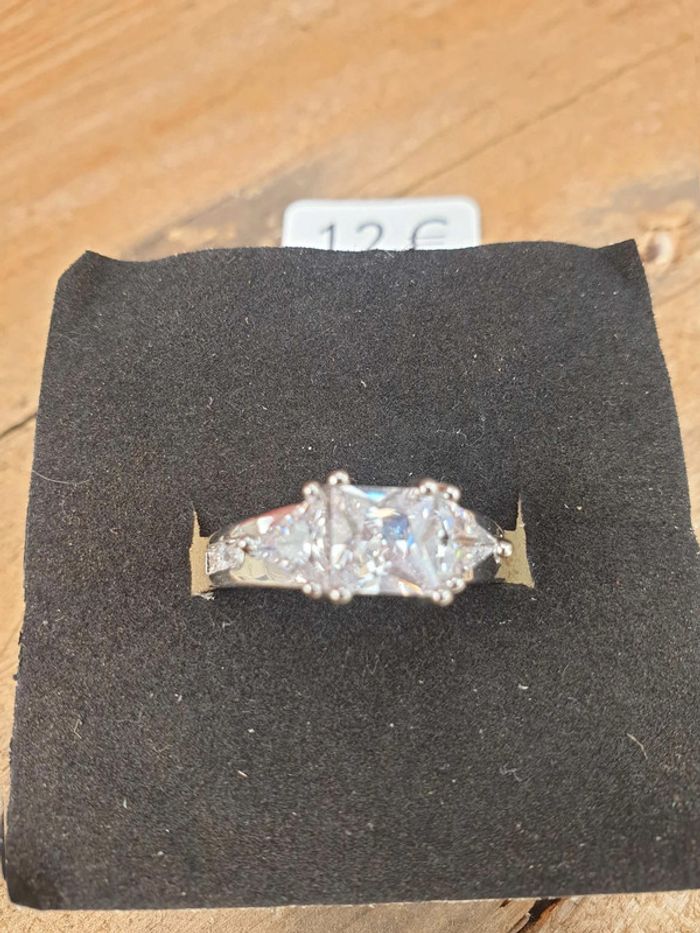 Bague  trilogy brillant  en métal  rhodié - photo numéro 3
