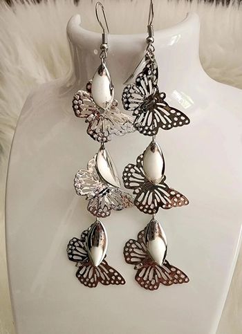 💎Boucles d’oreilles Pendantes Argenté Papillons 💎
