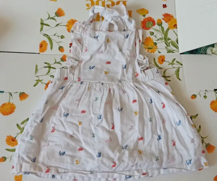 Robe blanche chat 12M