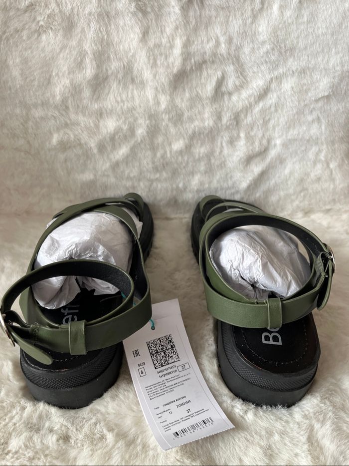 Sandales noire et vert olive, kaki Befree pointure 37 - photo numéro 5