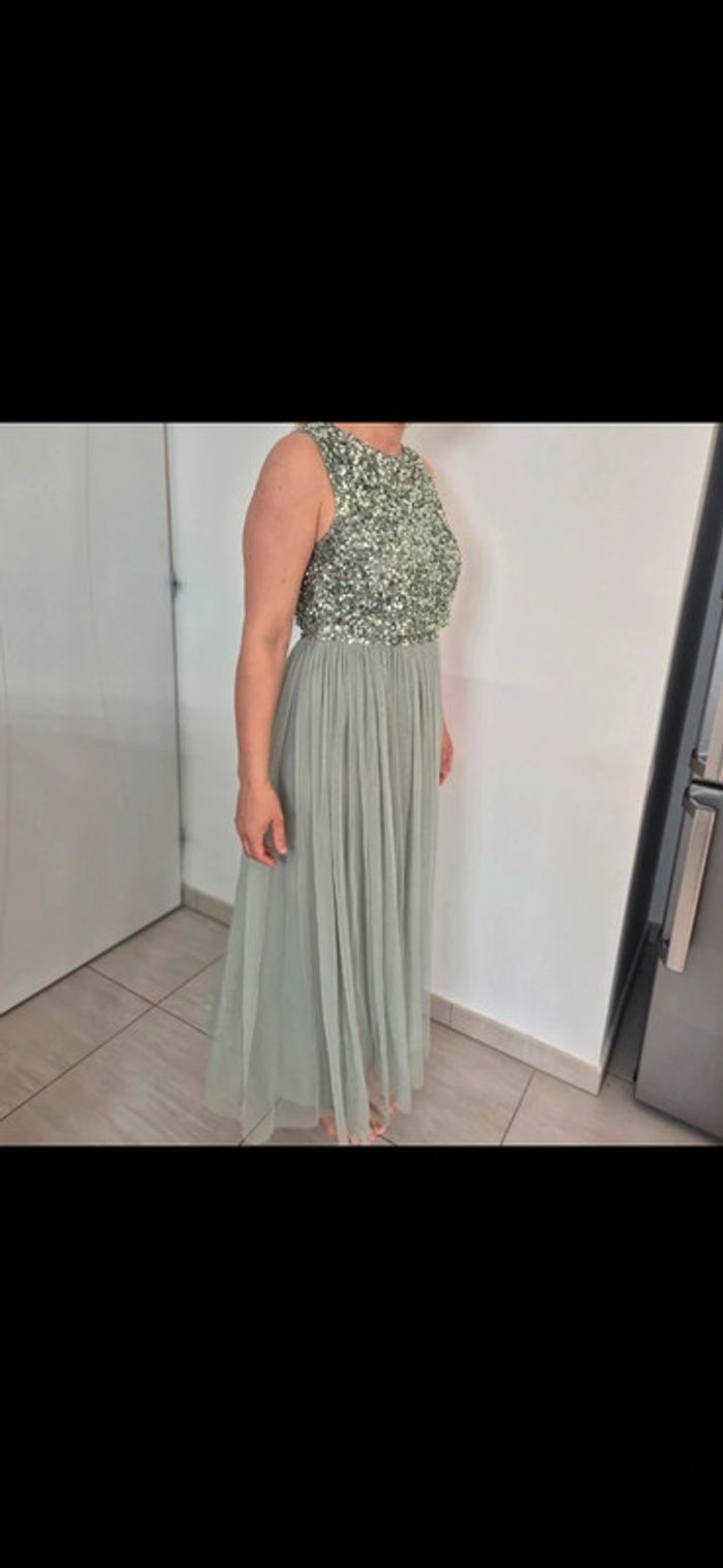 Robe demoiselle d'honneur vert sauge - photo numéro 2