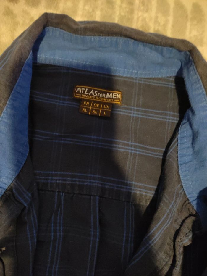 Lots chemises manches courtes bleues taille xl 42 - photo numéro 3