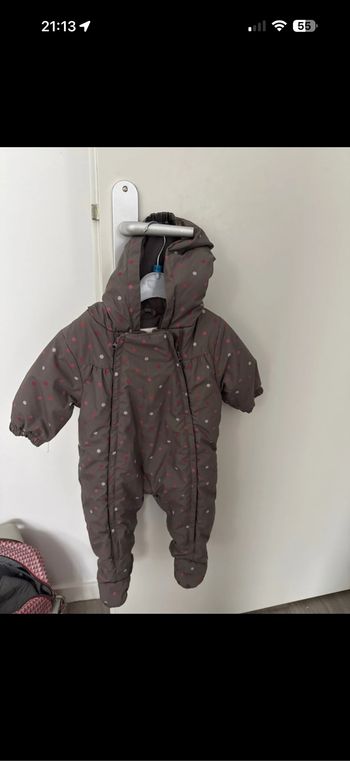 Combi pilote chaude polaire bebe fille 3 mois