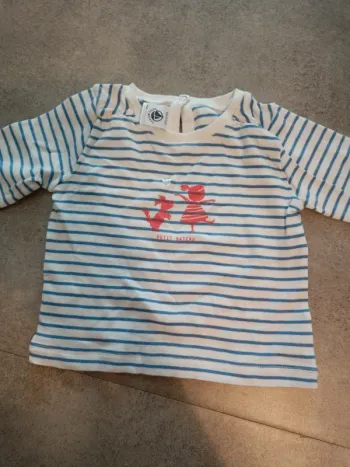 Tee shirt petit bateau rayé 67cm