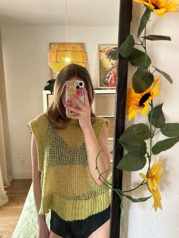 Débardeur en maille jaune Topshop