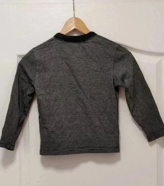 T-shirt ml rayé noir et blanc Cyrillus 6 ans - photo numéro 2