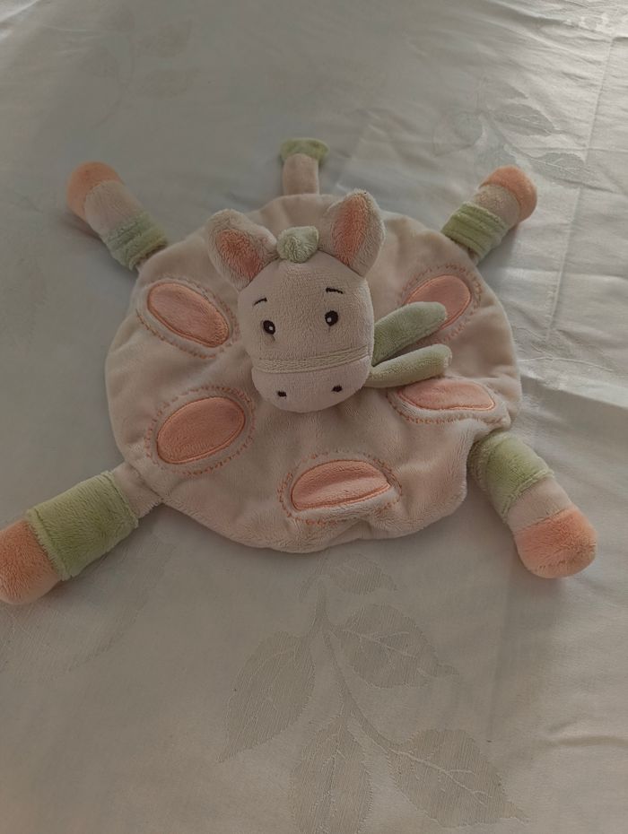 Doudou plat rond vache