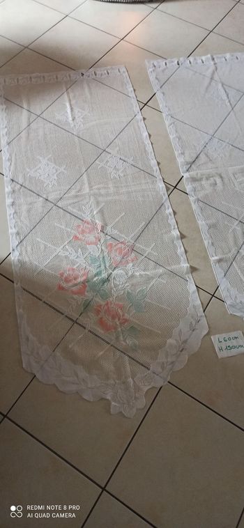 6 rideaux rose rouge