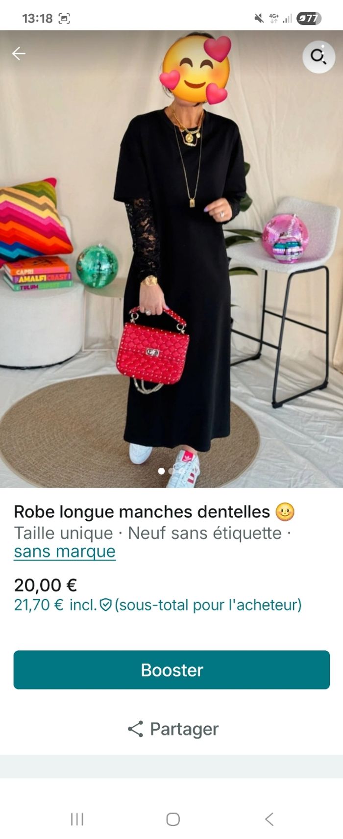 Robe tee-shirt manches dentelles