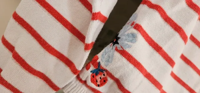 Cardigan rayé blanc et rouge Catimini - photo numéro 4