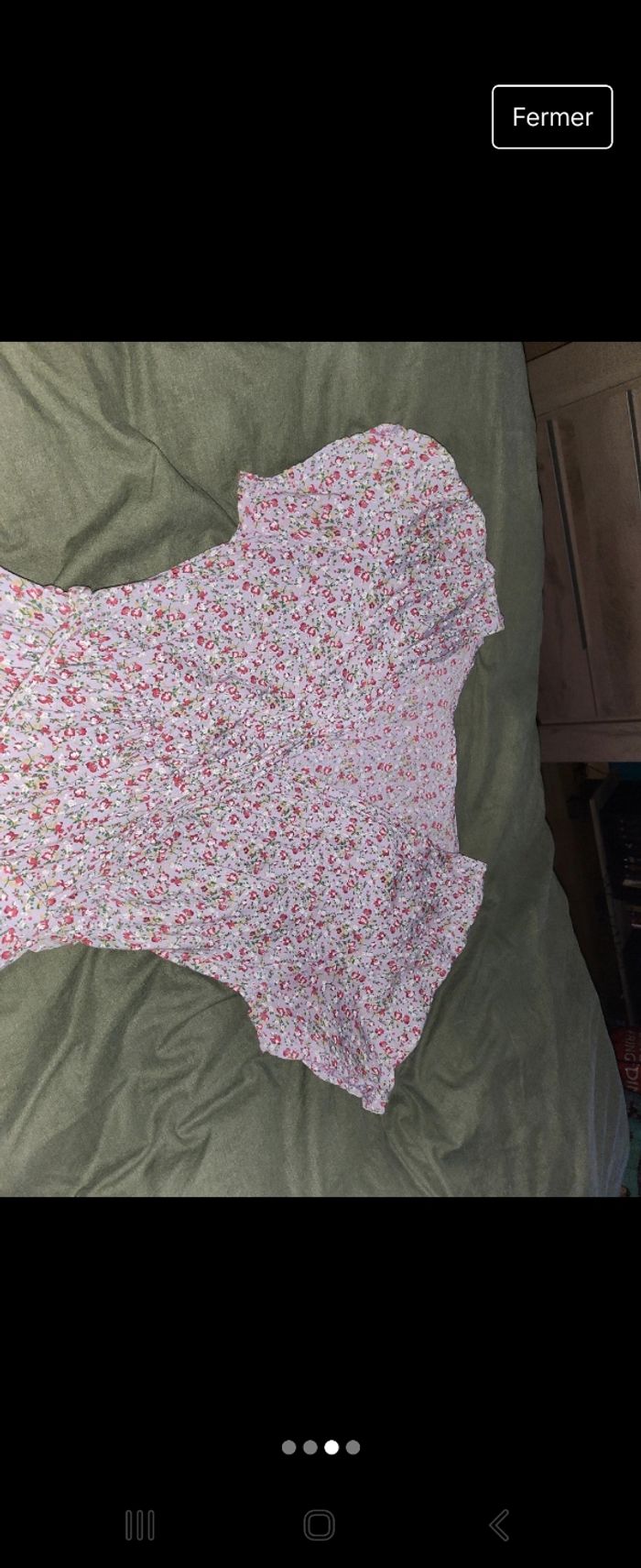Robe longue lila à fleur - photo numéro 3