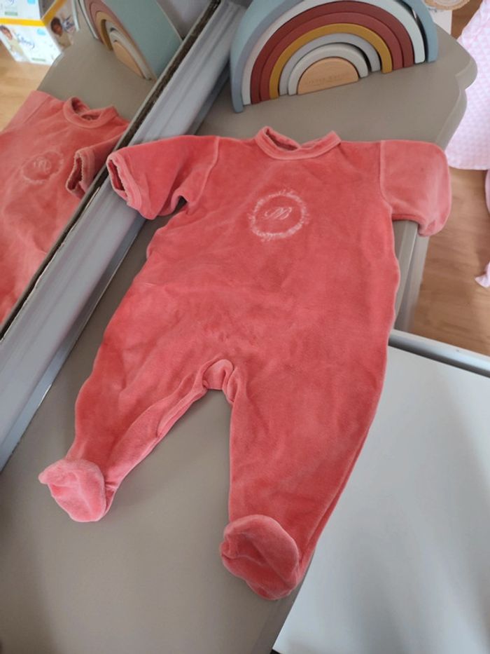 Pyjama vieux rose 3 mois Petit Bateau - photo numéro 2