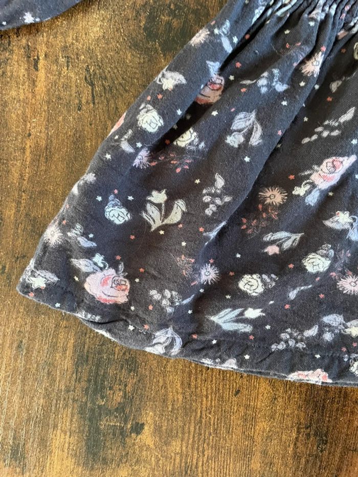 Robe grise foncée à fleurs / roses - photo numéro 3