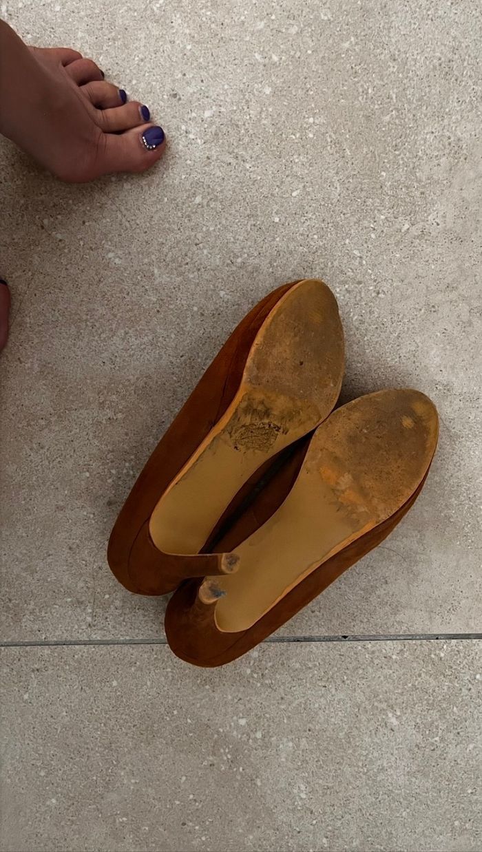 Escarpin daim beige taille - 37 - bon état. - photo numéro 6