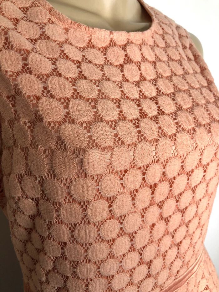 Joli top péplum en dentelle couleur orange pêche taille L - photo numéro 6