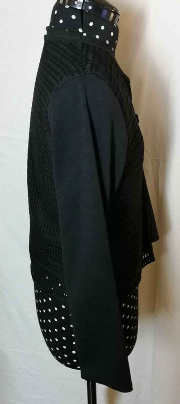 Pull 2 en 1 veste et top non séparables noir vintage Wear'n Love - photo numéro 5