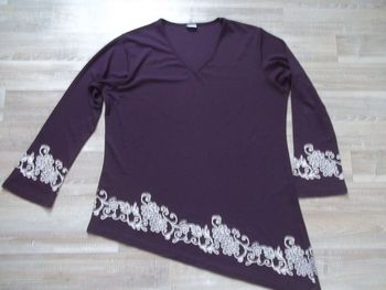 Tunique asymétrique lie de vin Blanche Porte 50 (Y3)