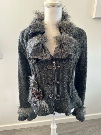 Cardigan blazer punk streetwear Y2K gris T42 XL