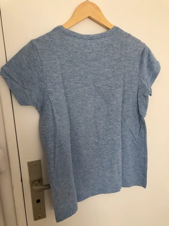 T-shirt bleu coton - photo numéro 2