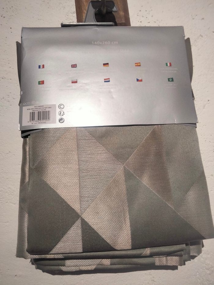 Rideau Jacquard trilogy taupe 140x260 - photo numéro 5