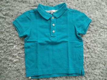 Polo manches courtes bleu 18 mois