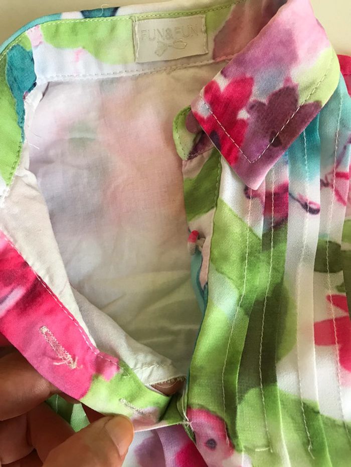 Blouse fleurs F&F 6 mois été fille - photo numéro 4