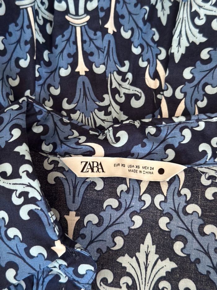 Robe fluide imprimé baroque bleu Zara taille XS Neuf - photo numéro 8