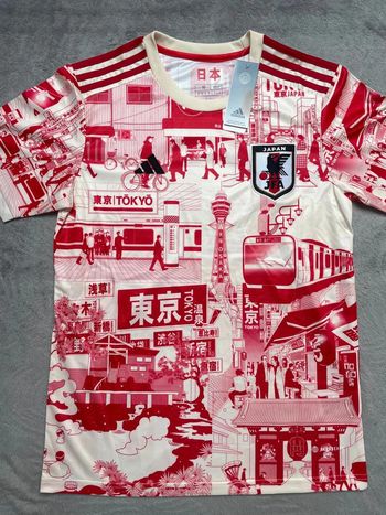 Maillot concept foot Japon blanc rouge édition Tokyo taille M