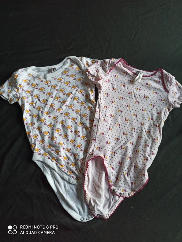 Lot de 2 bodys "poussins"