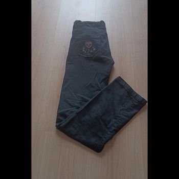 🍁 ZARA jean noir têtes de mort