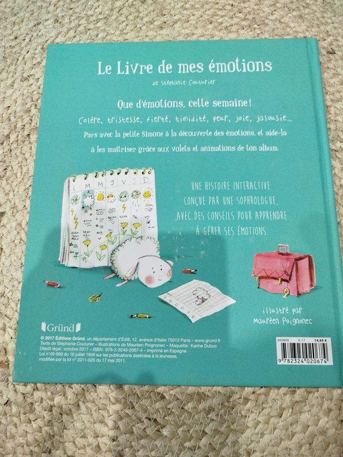 Livre éducatif enfants, Le livre de mes émotions, Grund, Neuf - photo numéro 2