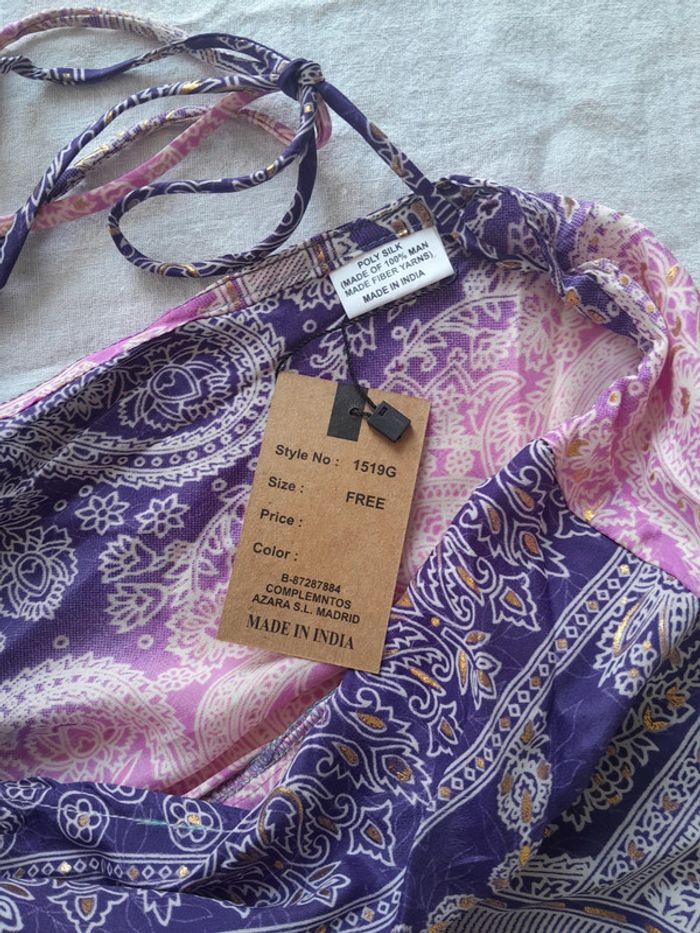 Magnifique robe bohème lovy en soie neuve - photo numéro 5