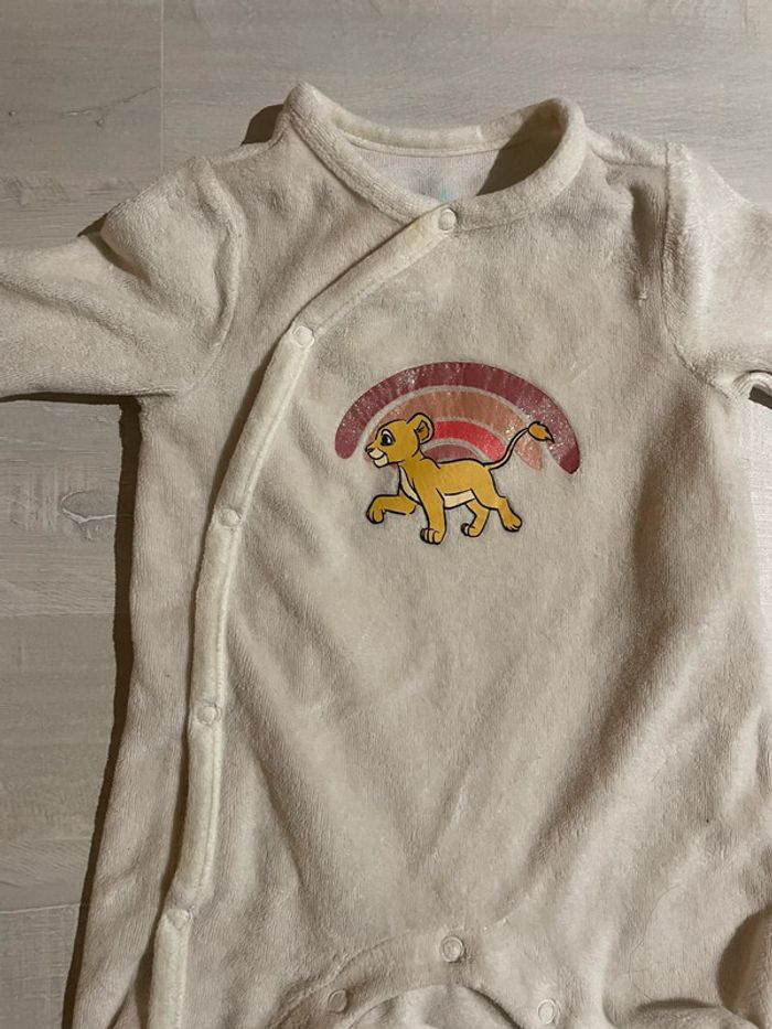Lot de 2 pyjamas Roi Lion bébé en velour taille 3 mois Orchestra - photo numéro 6