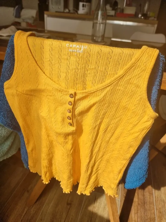 Débardeur jaune orangé 36 camaïeu