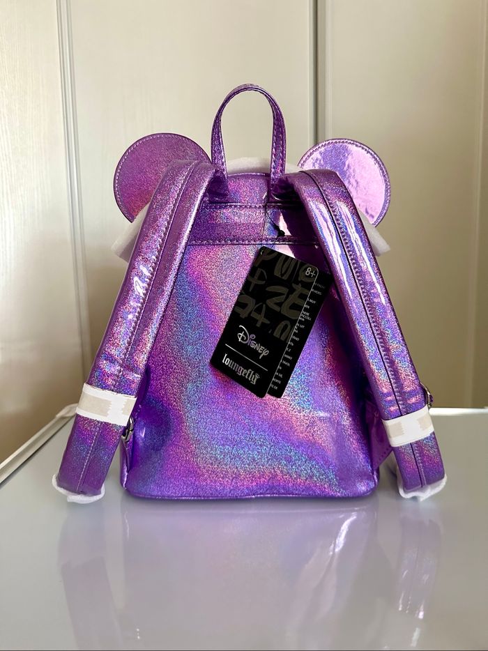 Sac Loungefly backpack Minnie Mouse purple glitter (violet / mauve à paillettes) Disney - photo numéro 3