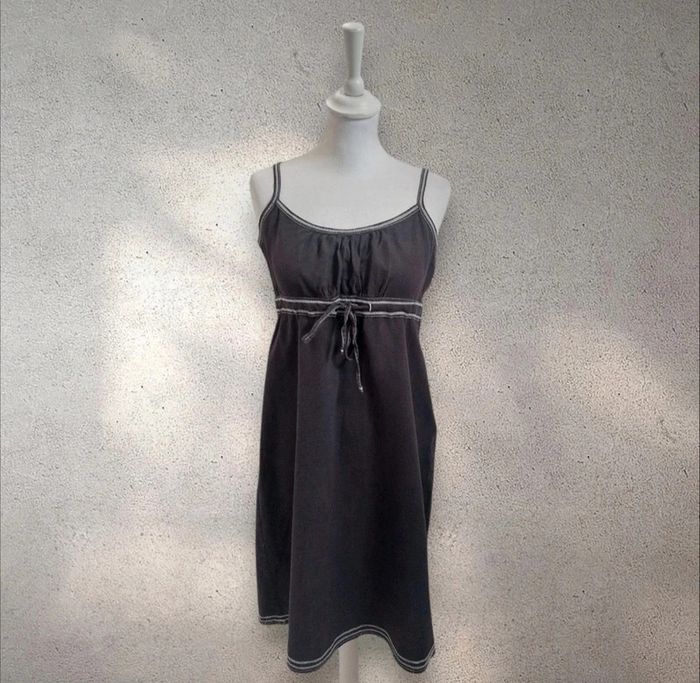 Robe en coton et lin bretelles ajustables taille 36