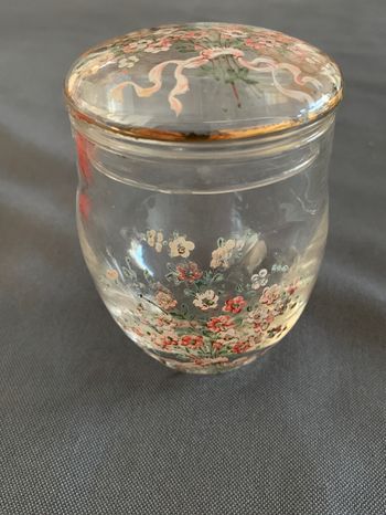 Pot en verre / boîte décorative / bijoux