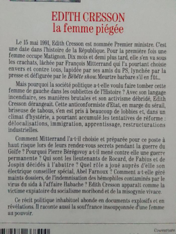 Elisabeth Schemla - Edith Cresson la femme piégée - photo numéro 3