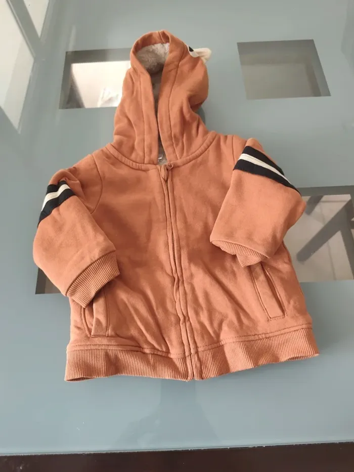 Gilet sweat capuche molletonné