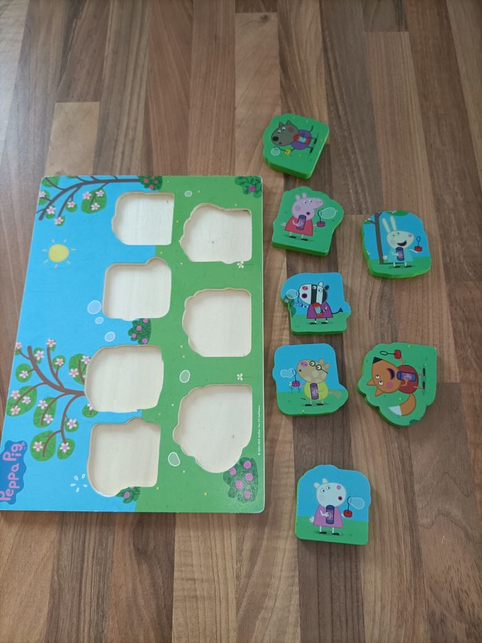 Puzzle 7 pièces bois Peppa Pig au parc - photo numéro 6